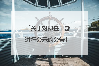 关于对拟任干部进行公示的公告