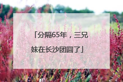 分隔65年，三兄妹在长沙团圆了