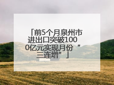 前5个月泉州市进出口突破1000亿元实现月份“三连增”