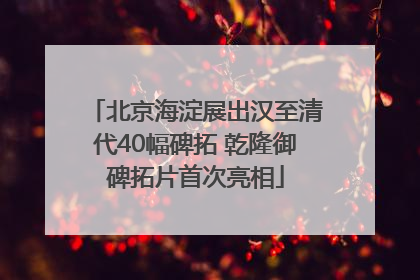 北京海淀展出汉至清代40幅碑拓 乾隆御碑拓片首次亮相