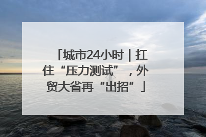 城市24小时｜扛住“压力测试”，外贸大省再“出招”