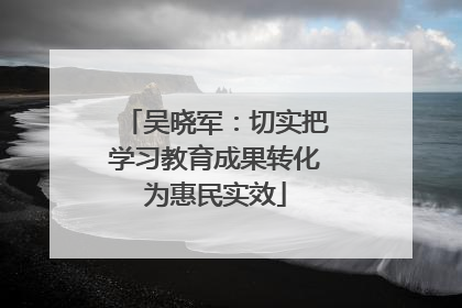 吴晓军：切实把学习教育成果转化为惠民实效