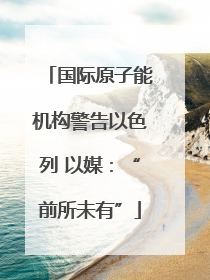 国际原子能机构警告以色列 以媒：“前所未有”