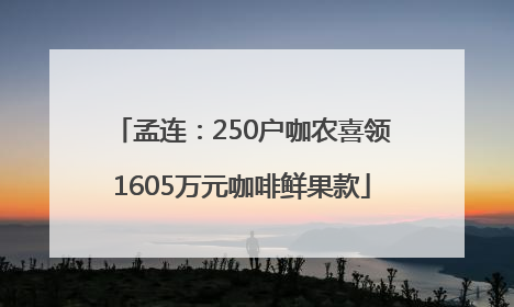 孟连：250户咖农喜领1605万元咖啡鲜果款