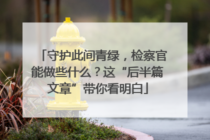 守护此间青绿，检察官能做些什么？这“后半篇文章”带你看明白