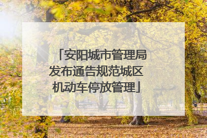 安阳城市管理局发布通告规范城区机动车停放管理