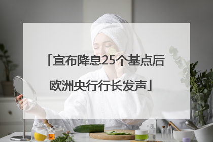 宣布降息25个基点后 欧洲央行行长发声