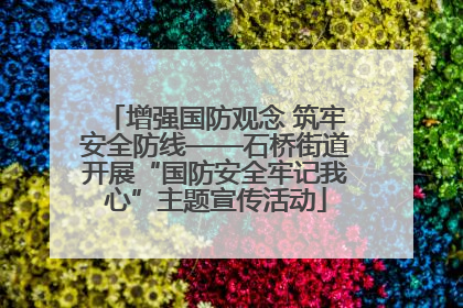 增强国防观念 筑牢安全防线——石桥街道开展“国防安全牢记我心”主题宣传活动
