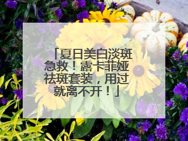夏日美白淡斑急救！露卡菲娅祛斑套装，用过就离不开！