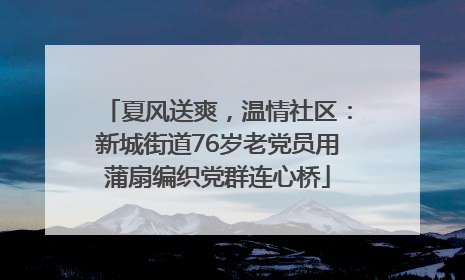 夏风送爽，温情社区：新城街道76岁老党员用蒲扇编织党群连心桥