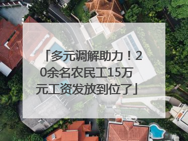 多元调解助力！20余名农民工15万元工资发放到位了