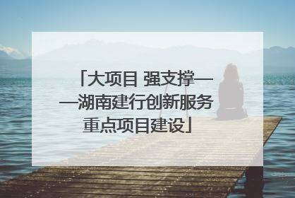 大项目 强支撑——湖南建行创新服务重点项目建设