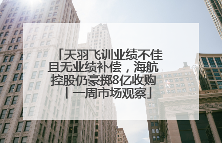 天羽飞训业绩不佳且无业绩补偿，海航控股仍豪掷8亿收购丨一周市场观察