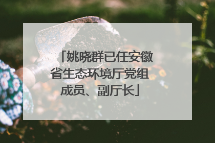 姚晓群已任安徽省生态环境厅党组成员、副厅长