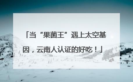 当“果菌王”遇上太空基因，云南人认证的好吃！