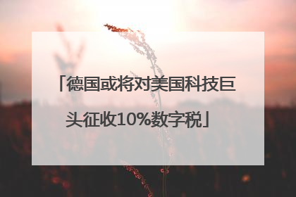 德国或将对美国科技巨头征收10%数字税