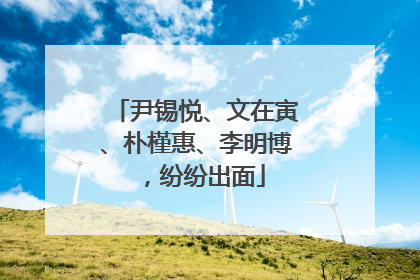 尹锡悦、文在寅、朴槿惠、李明博，纷纷出面