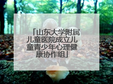 山东大学附属儿童医院成立儿童青少年心理健康协作组