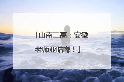 山南二高：安徽老师亚咕嘟！