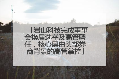 岩山科技完成董事会换届选举及高管聘任，核心层由头部券商背景的高管掌控