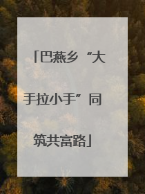 巴燕乡“大手拉小手”同筑共富路