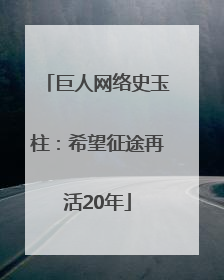 巨人网络史玉柱：希望征途再活20年