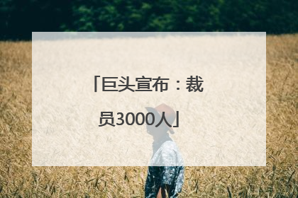 巨头宣布：裁员3000人