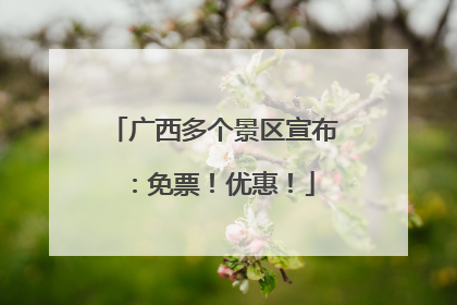 广西多个景区宣布：免票！优惠！
