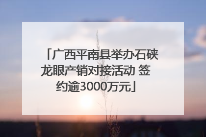 广西平南县举办石硖龙眼产销对接活动 签约逾3000万元
