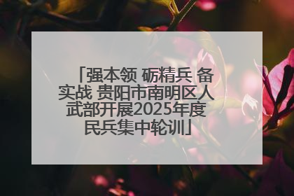 强本领 砺精兵 备实战 贵阳市南明区人武部开展2025年度民兵集中轮训