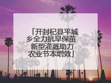 开封杞县平城乡全力抗旱保苗 新型灌溉助力农业节本增效