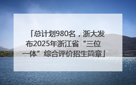 总计划980名，浙大发布2025年浙江省“三位一体”综合评价招生简章