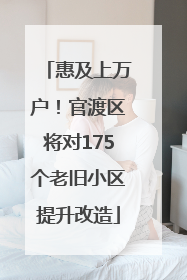 惠及上万户！官渡区将对175个老旧小区提升改造