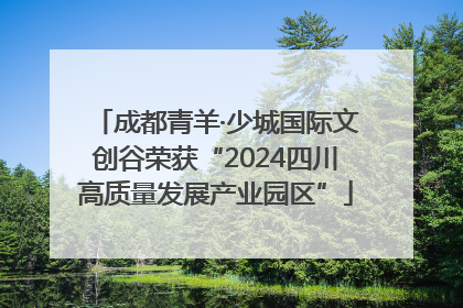 成都青羊·少城国际文创谷荣获“2024四川高质量发展产业园区”