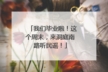 我们毕业啦！这个周末，来洞庭南路听民谣！
