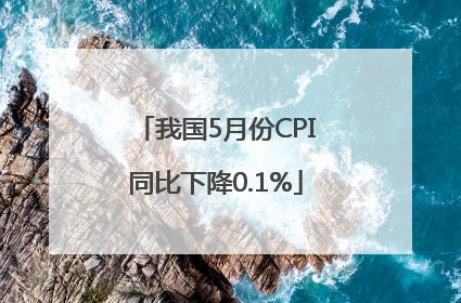 我国5月份CPI同比下降0.1%
