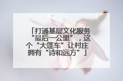 打通基层文化服务“最后一公里”，这个“大篷车”让村庄拥有“诗和远方”
