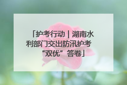 护考行动｜湖南水利部门交出防汛护考“双优”答卷