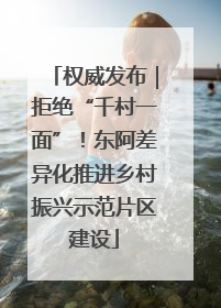 权威发布｜拒绝“千村一面”！东阿差异化推进乡村振兴示范片区建设