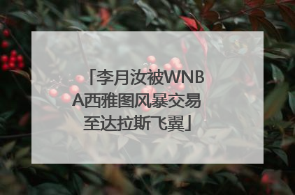李月汝被WNBA西雅图风暴交易至达拉斯飞翼