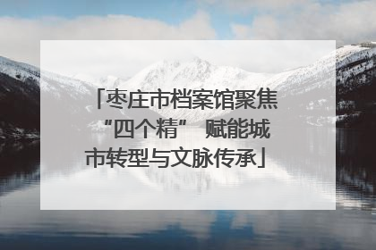 枣庄市档案馆聚焦“四个精” 赋能城市转型与文脉传承