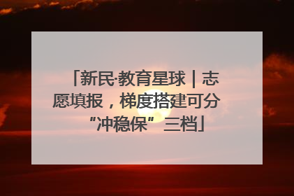 新民·教育星球｜志愿填报，梯度搭建可分“冲稳保”三档