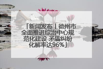 新闻发布丨德州市全面推进综治中心规范化建设 矛盾纠纷化解率达96%