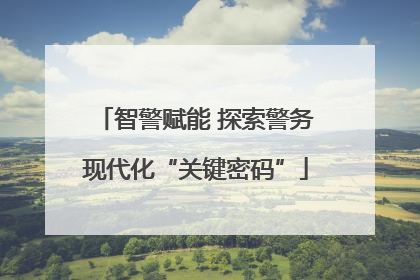 智警赋能 探索警务现代化“关键密码”