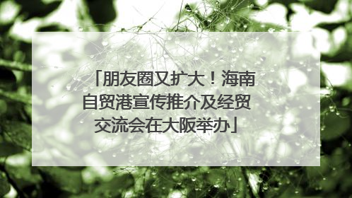 朋友圈又扩大！海南自贸港宣传推介及经贸交流会在大阪举办