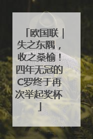 欧国联｜失之东隅，收之桑榆！四年无冠的C罗终于再次举起奖杯