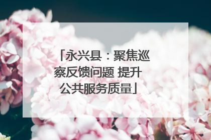 永兴县：聚焦巡察反馈问题 提升公共服务质量