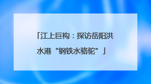 江上巨构：探访岳阳洪水港“钢铁水骆驼”
