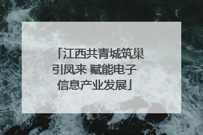 江西共青城筑巢引凤来 赋能电子信息产业发展