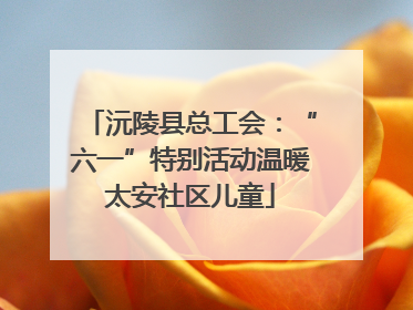 沅陵县总工会：“六一”特别活动温暖太安社区儿童